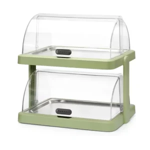 Vitrine à couvercle coulissant roll-top Duo UNIQ – double, HENDI, designed by Robert Bronwasser, Vert, 480x355x(H)480mm Acheter Direct