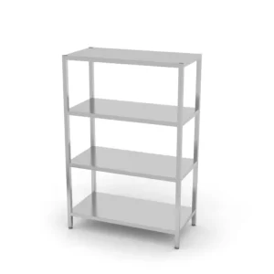 Quantité Limitée Rack de stockage avec 4 étagères pleines – vissé, HENDI, Kitchen Line, 1000x400x(H)1800mm