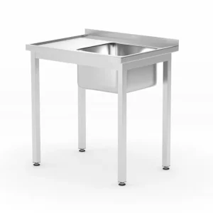 Nouvel Arrivage Table d’évier avec étagère – vissée, profondeur 600 mm, HENDI, Profi Line, Côté droit, 800x600x(H)850mm