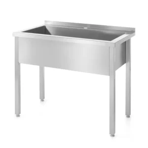 Seulement Aujourd’hui Table avec évier simple – soudée, HENDI, Profi Line, 800x600x(H)850mm