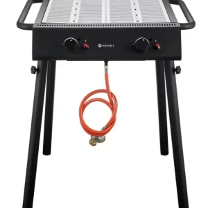 Xantos Black Gril à gaz, HENDI, Noir, 9,5kW, 770x710x(H)870mm Meilleur Prix