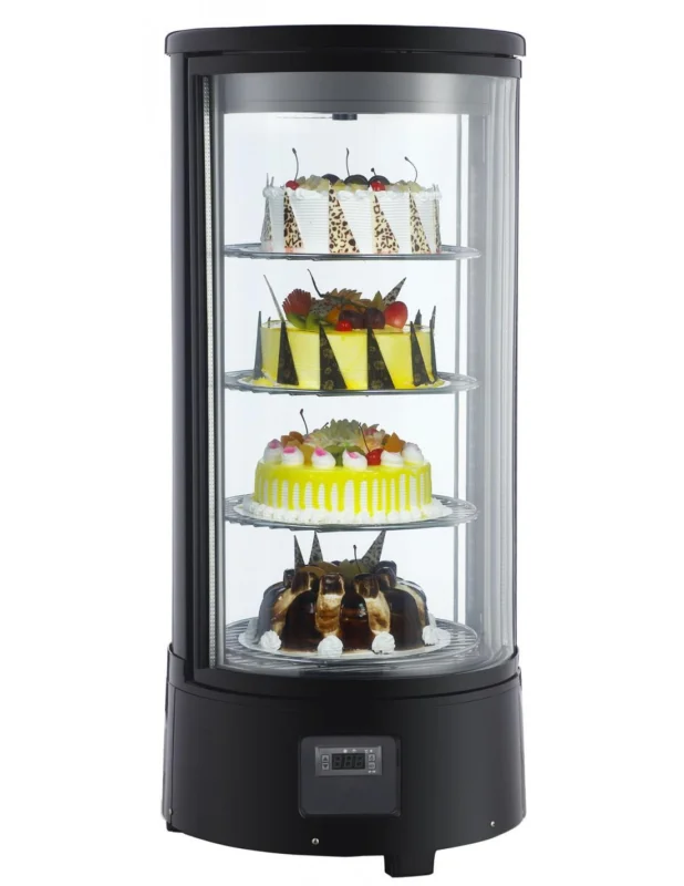 Vitrine réfrigérée à poser arrondie et rotative avec 4 étages, +0°/+10°C Prix Choc