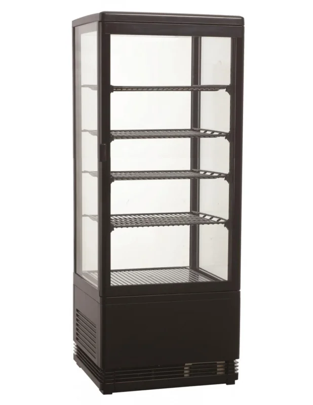 Livraison Gratuite Vitrine réfrigérée verticale de table avec 4 étagères, 98 litres, 0°/+12°C, couleur noire