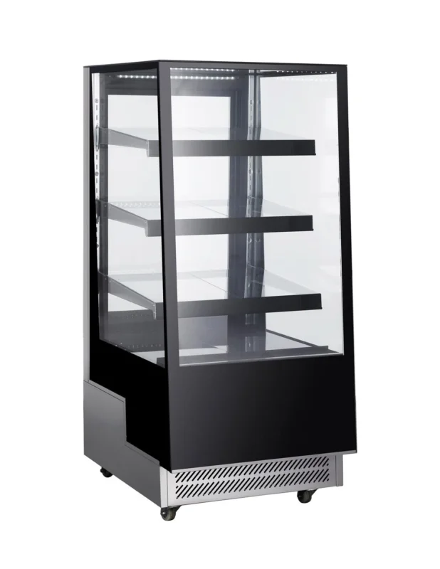 Vitrine réfrigérée ventilée avec 3 étagères et vitre verticale, +2°/+8°C, L 650 mm Populaire