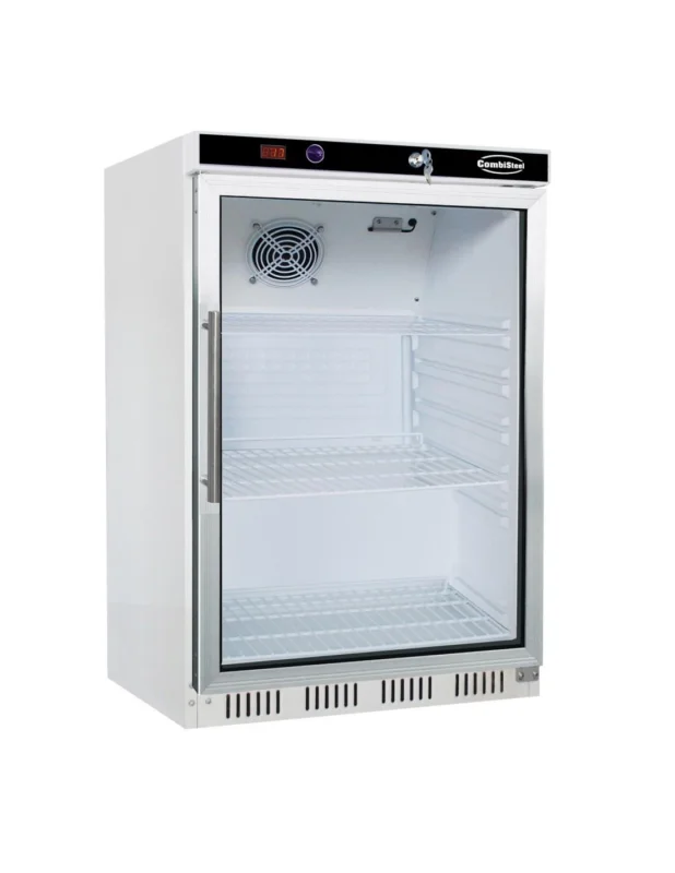Réfrigérateur 130 litres vitré acier laqué blanc , +0°/+8°C Vente Flash