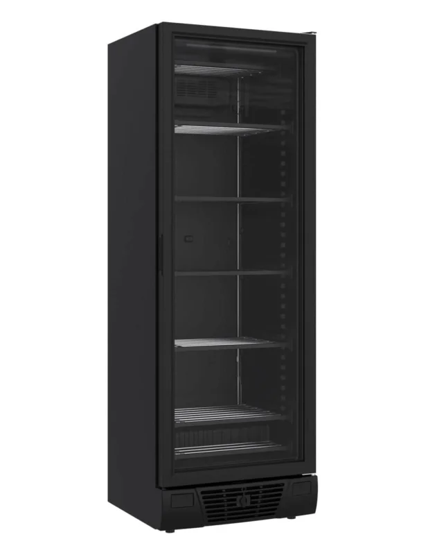 Marque Congélateur vitré avec 1 porte noire, 382 litres, -18°/-24°C