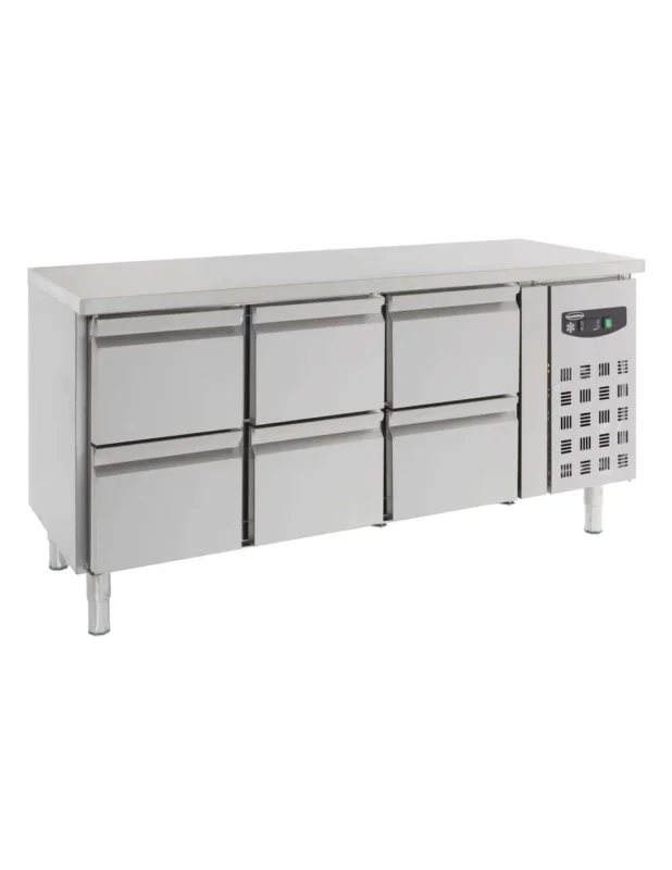Petit Prix Table réfrigérée 6 Tiroirs GN 1/1, +2°/+8°C