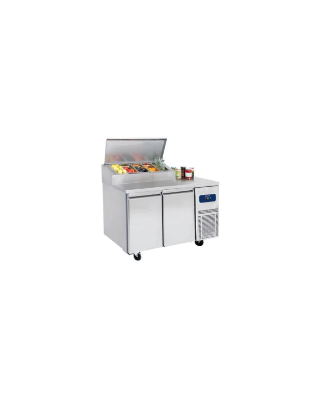 Promotion Table réfrigérée saladette avec 2 portes GN 1/1, 4x GN 1/3 h150 mm, -2°/+8°C