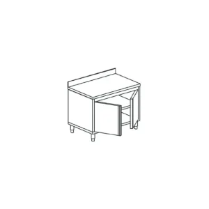Vente Directe Table armoire neutre avec une porte battante et dosseret, 700x800 mm