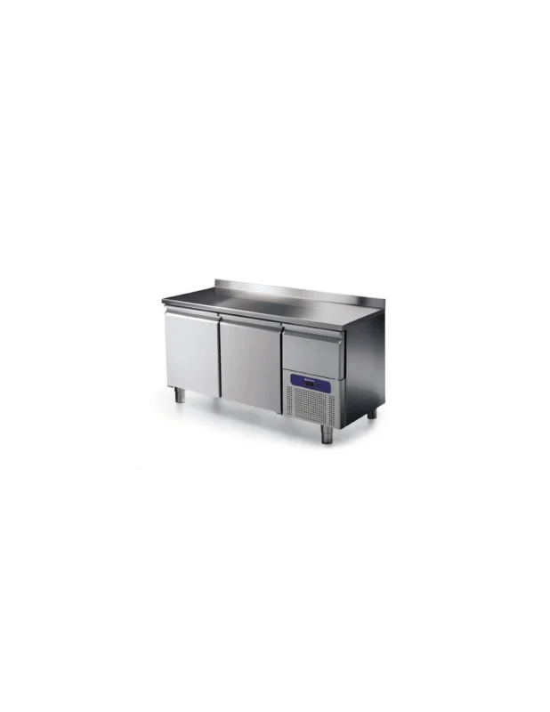 Table réfrigérée 2 portes GN 1/1 avec dosseret et tiroir réfrigérée, -2°/+8°C Prix Bas