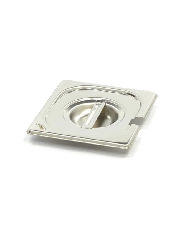 Couvercle GN en inox, 1/6 GNavec ouverture pour cuillère Usine Directe