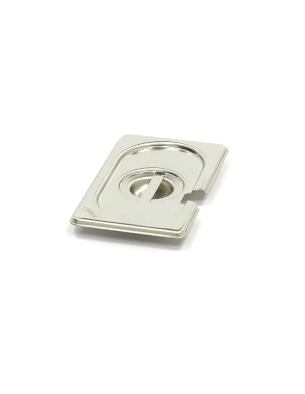 Couvercle GN en inox, 1/9 GNavec ouverture pour cuillère Prix Promo