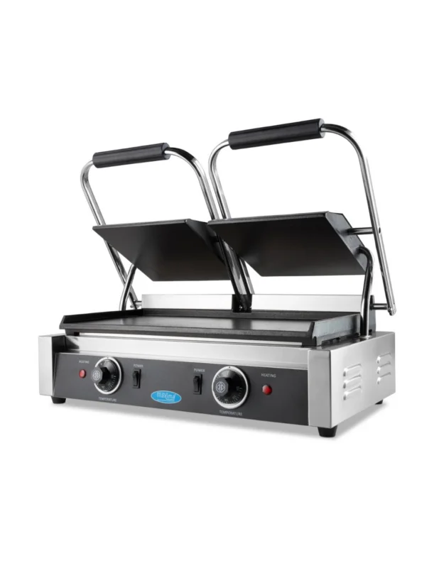 Meilleur Choix Gril panini avec plaques lisses en fonte, plaque inférieure 2x 220x220 mm