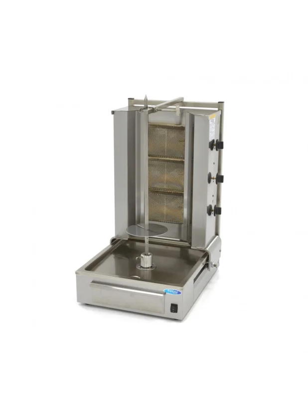 Remise Gril à kebab à gaz avec 3 zones de chauffage, moteur inférieur, 40 kg