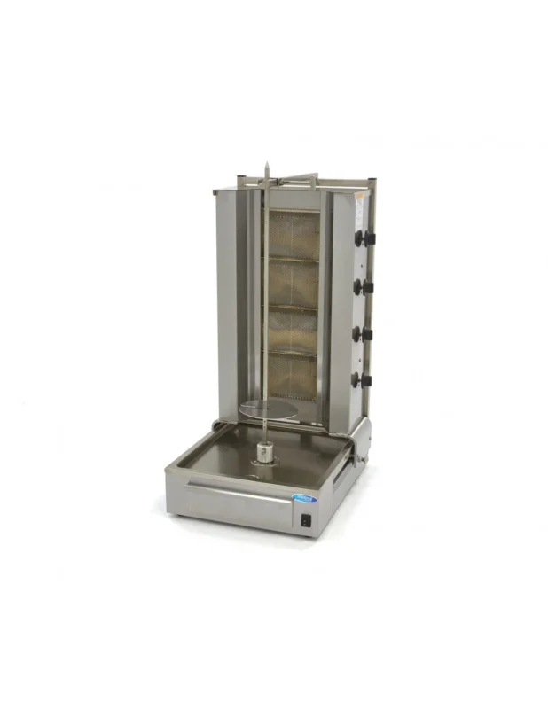 Prix Promo Gril à kebab à gaz avec 4 zones de chauffage, moteur inférieur, 70 kg