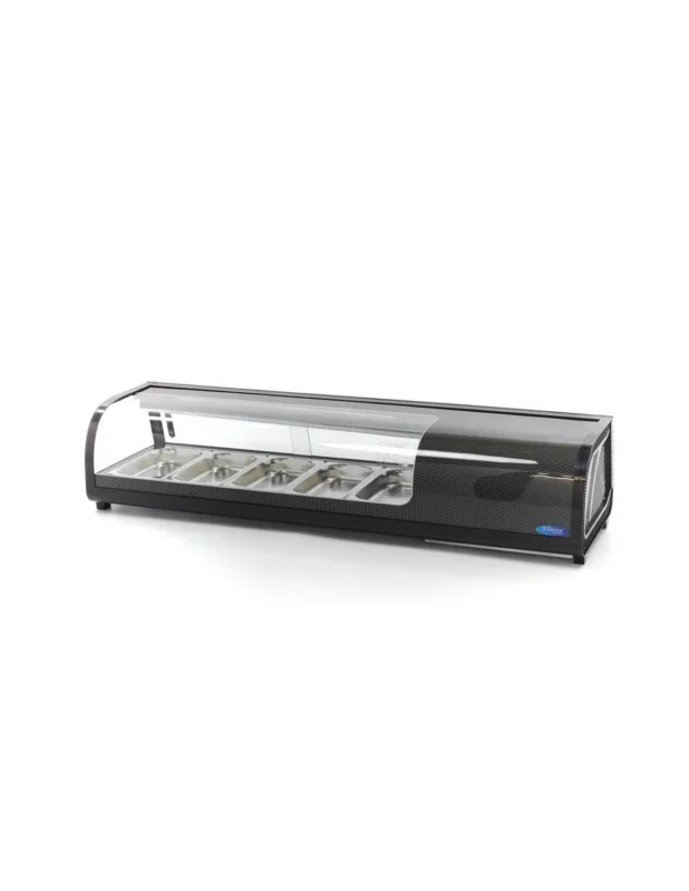 Structure réfrigérée pour tapas et sushisavec vitre bombée inclus 5 x 1/3 GN h 40 mm Jusqu’à Épuisement Des Stocks