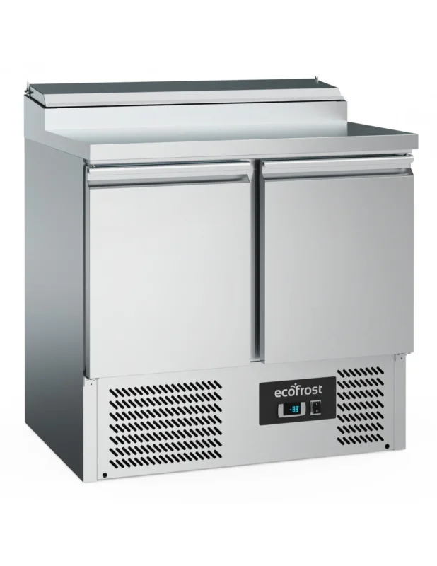 Table réfrigérée saladette avec 2 portes GN 1/1, 5x GN 1/6 h150 mm, +2°/+8°C Achetez Aujourd’hui