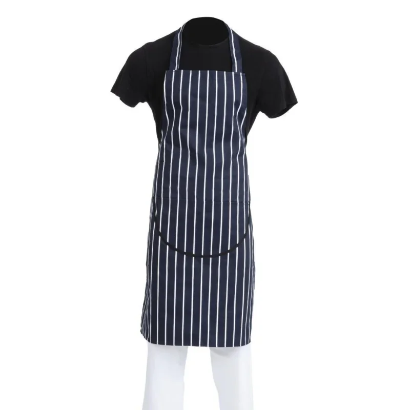 Achat Immédiat Tablier bavette avec poche Whites rayé marine et blanc