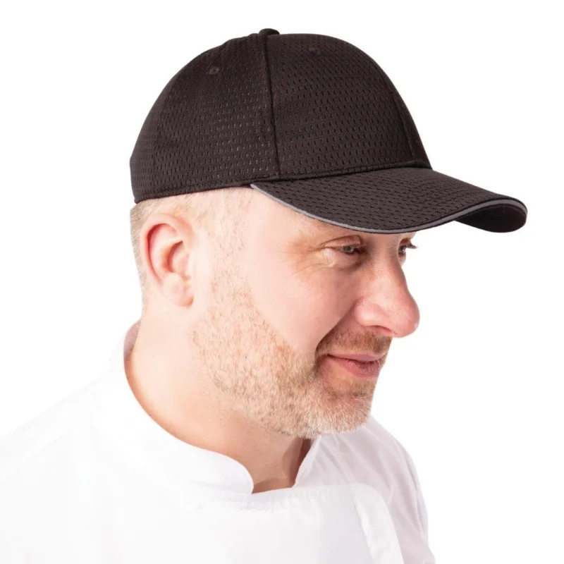 Top Vente Casquette baseball Cool Vent Chef Works noire et grise