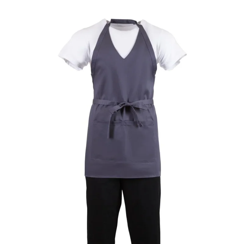 Seulement Aujourd’hui Tablier serveur col en V Whites gris anthracite