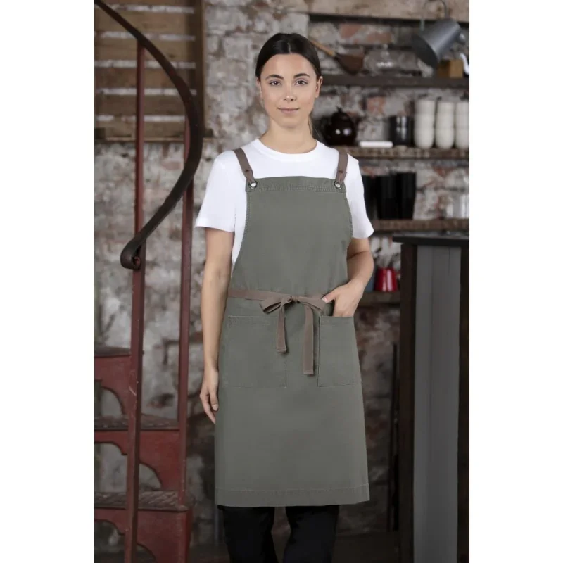 Satisfait Ou Remboursé Tablier bavette en coton Southside kaki