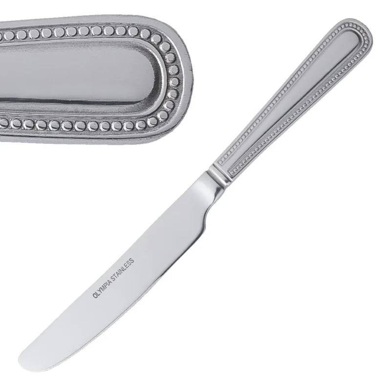 Super Prix Couteau à dessert Olympia Bead manche solide (Lot de 12)
