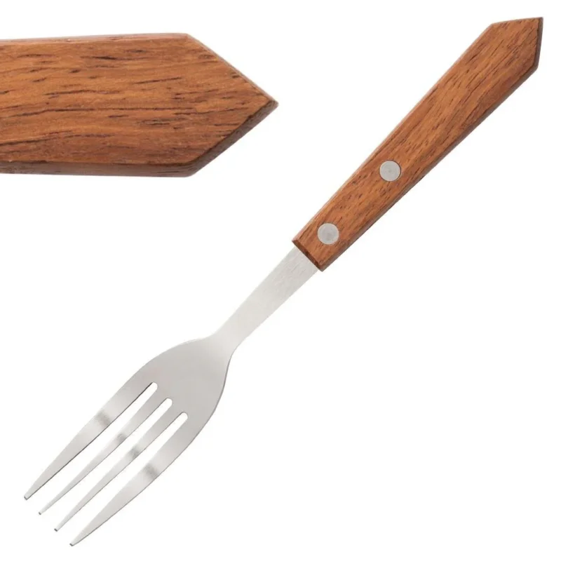 Quantité Limitée Fourchettes à viande Olympia manche en bois (Lot de 12)
