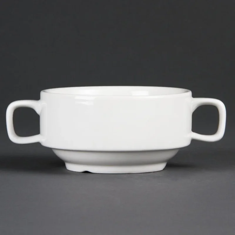 Bol à soupe avec anses blancs Olympia 115mm (Lot de 6) Haute Qualité