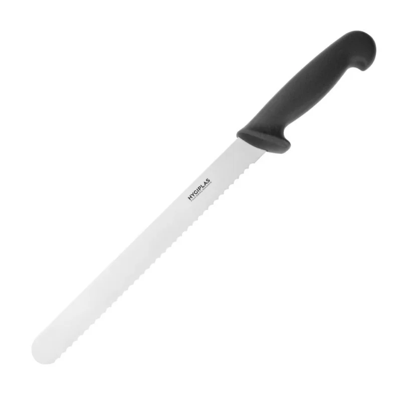 Couteau à trancher denté Hygiplas noir 255mm Prix Bas