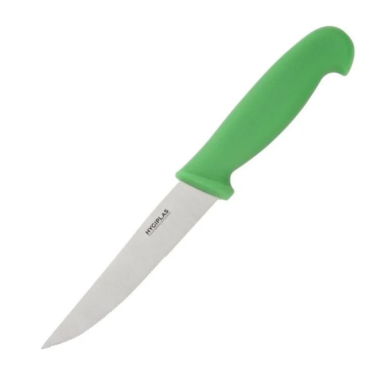 Produit De Marque Couteau à légumes denté Hygiplas vert 100mm