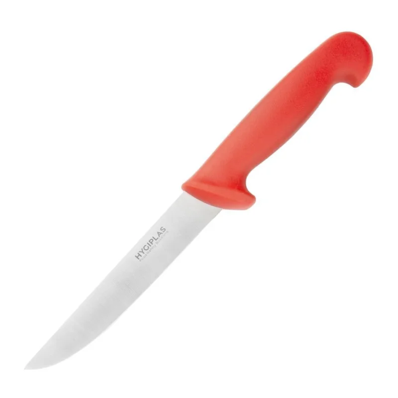 Couteau à désosser à lame rigide Hygiplas rouge 150mm Nouvelle Collection
