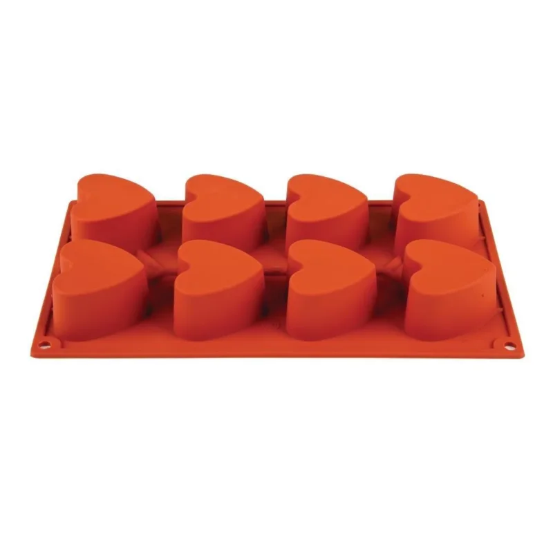 Moule antiadhésif en silicone Pavoni 8 cœurs Remise