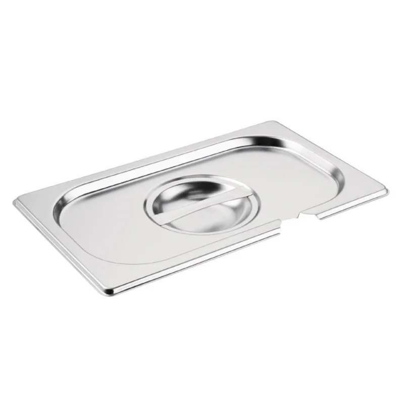 Couvercle inox GN 1/4 avec encoche Vogue Haute Qualité
