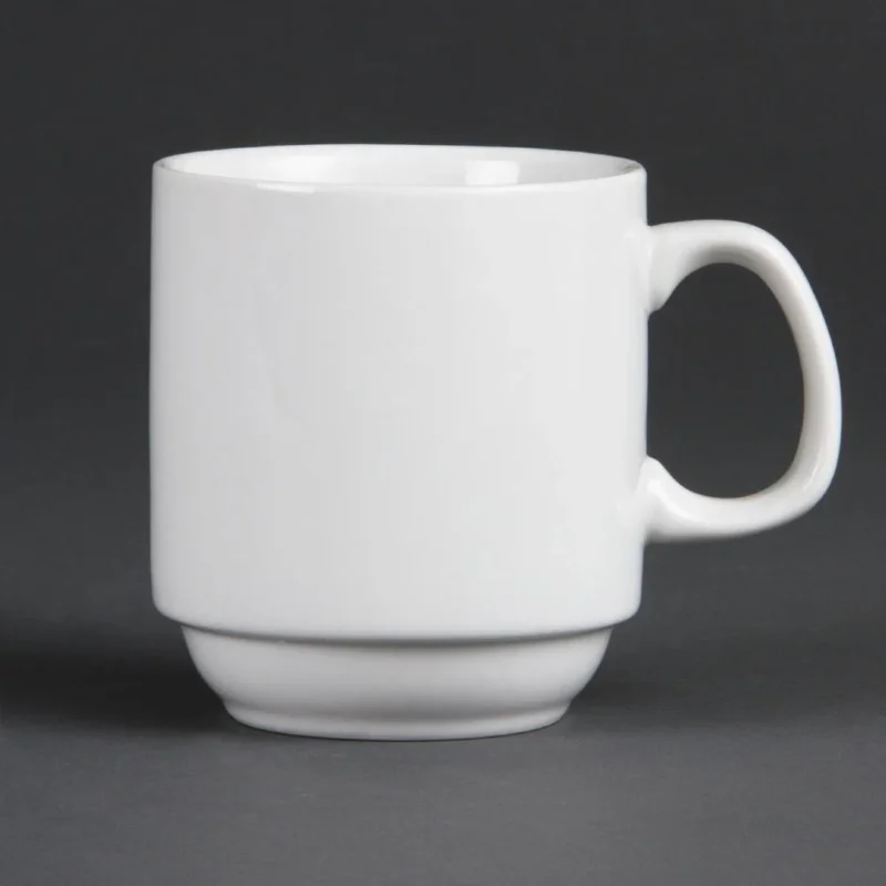 Mugs empilables blancs 284ml Olympia (Lot de 12) Offre Limitée