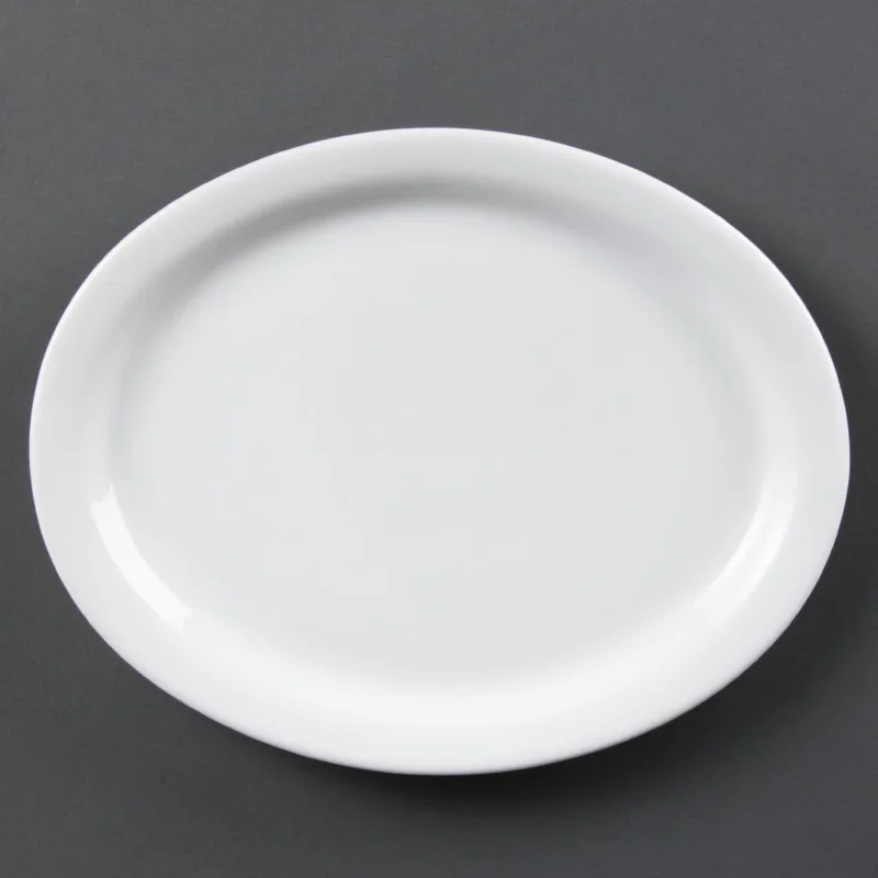 Assiettes ovales blanches Olympia 250mm (Lot de 6) Marque