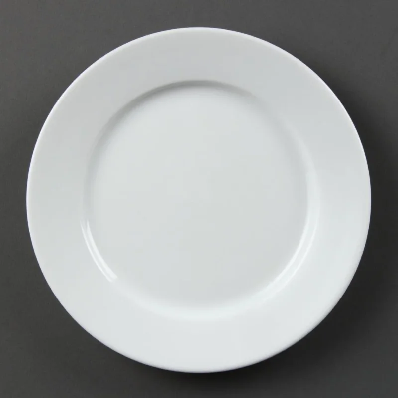Assiettes à bord large blanches Olympia 202mm (Lot de 12) Certifié