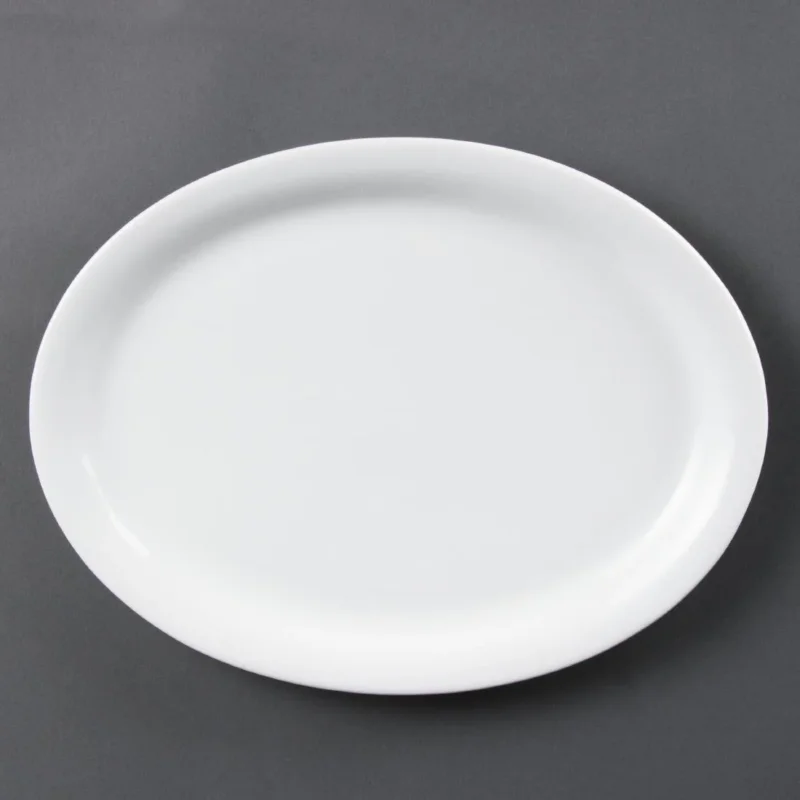 Prix Cassé Assiettes ovales blanches Olympia 295mm (lot de 6)