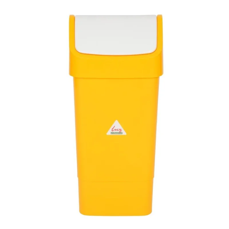 Poubelle polypropylène à couvercle battant SYR jaune 50L Solde