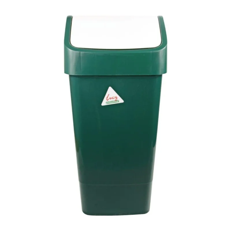 Top Vente Poubelle polypropylène à couvercle battant SYR verte 50L