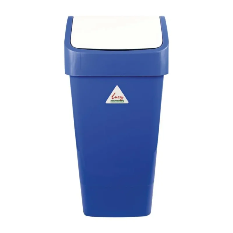 Vente Flash Poubelle polypropylène à couvercle battant SYR bleue 50L
