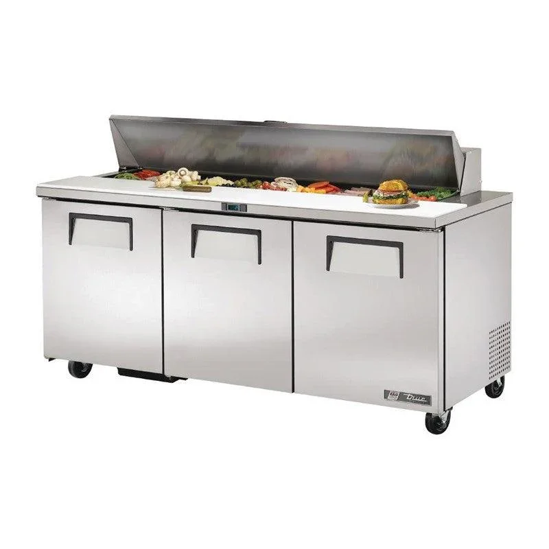 Comptoir de préparation 3 portes 538L True 18 GN 1/6 TSSU-72-18-HC Achat Immédiat