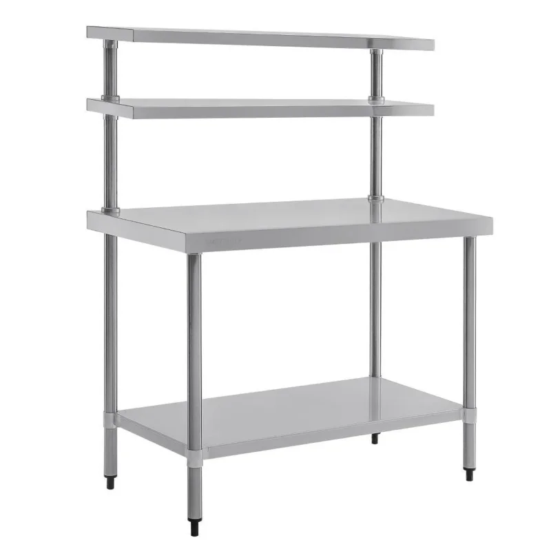 Table inox avec 2 étagères supérieures Vogue 1200mm Promotion