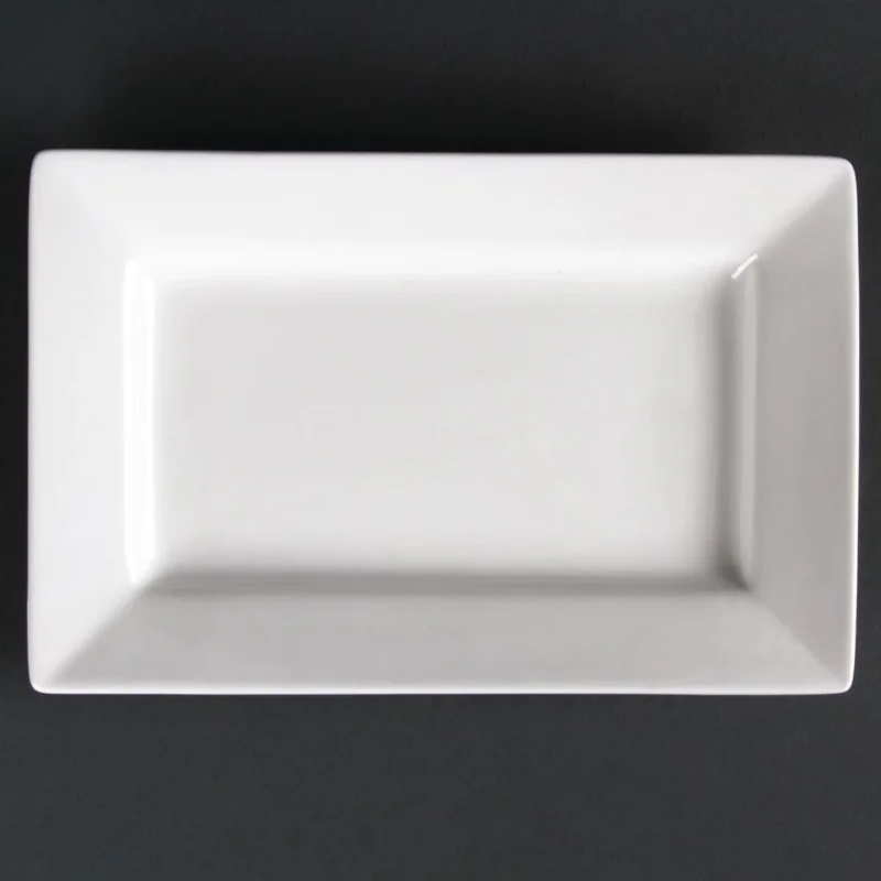 Prix Réduit Assiettes rectangulaires à bord large Olympia Lumina 200 x 130mm (Lot de 6)