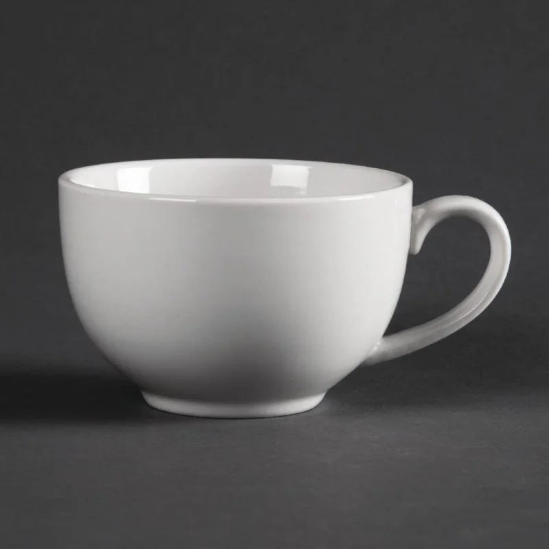 Tasses élégantes Olympia Whiteware 230ml (Lot de 12) Prix Bas