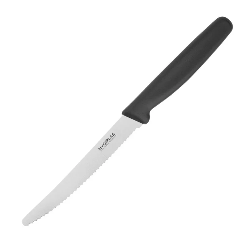Couteau à tomates denté Hygiplas noir 100mm Prix Cassé