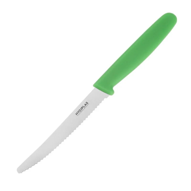 Populaire Couteau à tomates denté Hygiplas vert 100mm