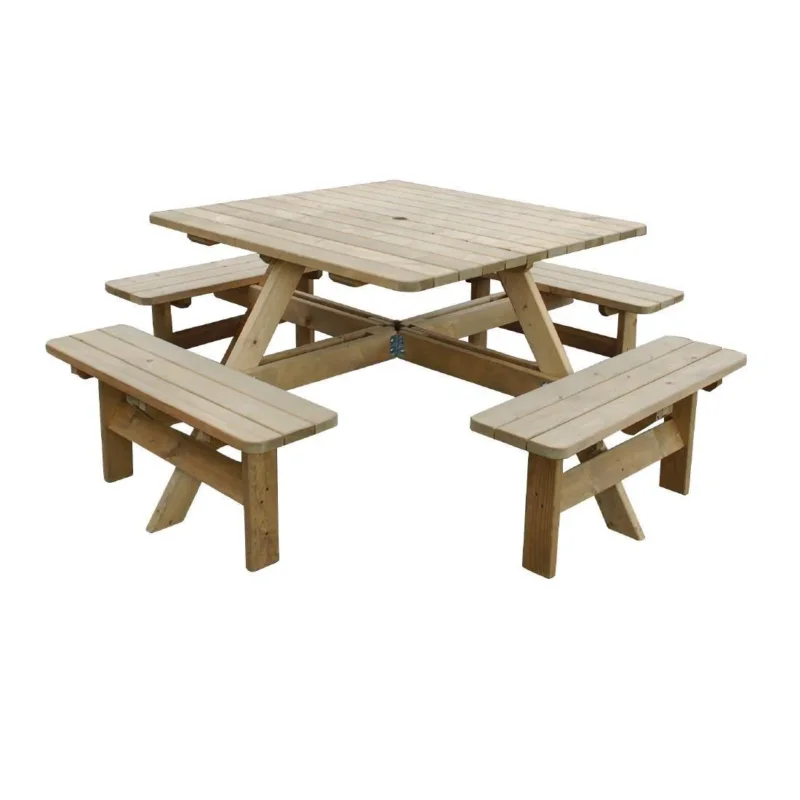 Expédié Aujourd’hui Table de pique-nique en bois carrée Rowlinson 1980mm