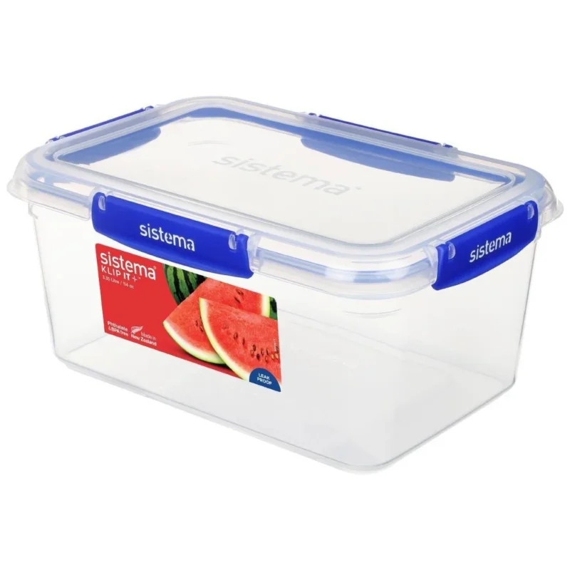 Top Vente Boîte alimentaire rectangulaire Sistema Klip It Plus 3,35L