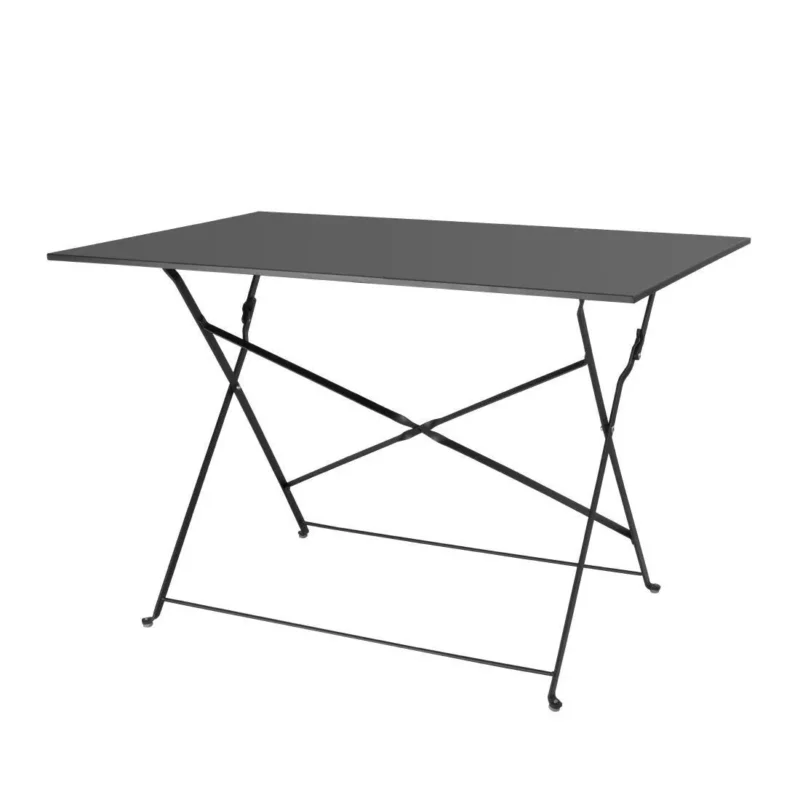 Table de terrasse pliable Bolero noire 1100 x 700mm Petit Prix