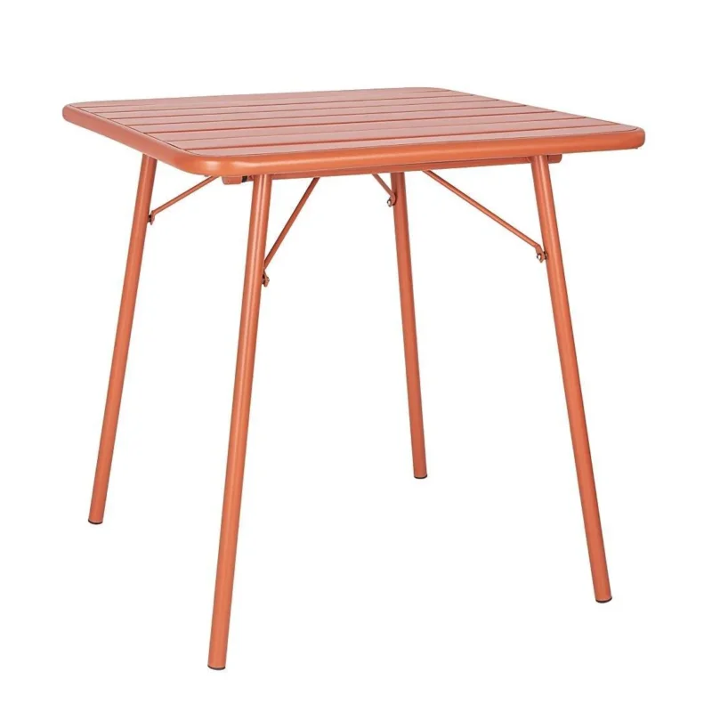 Remise Table carrée à lattes en acier Bolero terracotta